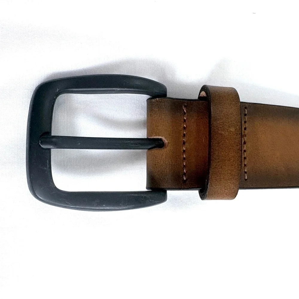 Lebrutt Belt Brown Genuine Italian Leather Made in Canada Size 34 Ombre‎ 1.5in